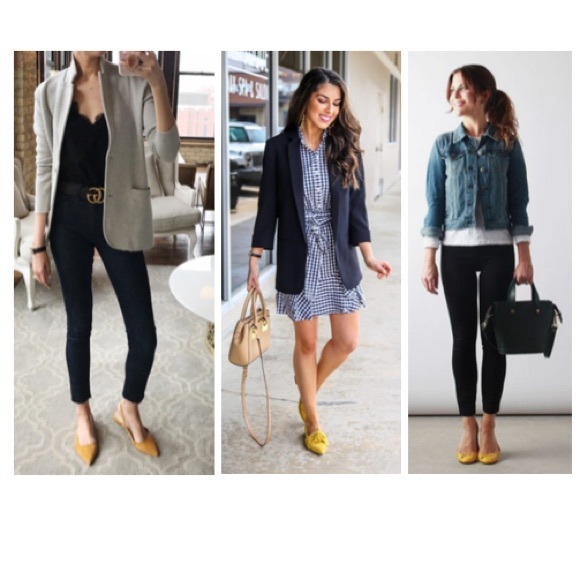 Yellow Bow Flats with pointy toe Size 6 Taylor Swift - Picture 3 of 11